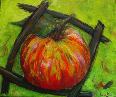 Obstgarten II , Acryl , Ölpastell auf Leinwand , 50x70 cm  BNr. 243
