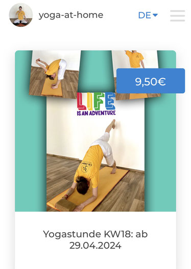 Online Yoga Kurs nur 9,50 €