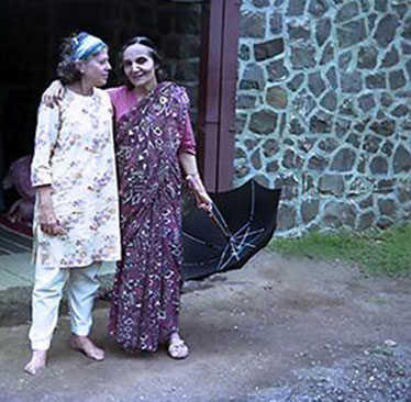 Adele with Mehera Irani at Meher Baba's Samadhi / Tomb, Meherabad, India