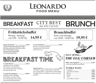 © Cafe Leonardo® - SundayBrunchBuffet jeden Sonn- und Feiertag ab 10 Uhr