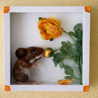 3D Bild Maus mit Blume