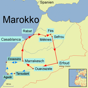 Bild: Reiseroute Marokko