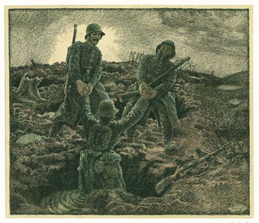 Kriegsszene von Eugen Nanz, 1915. Foto: hsa