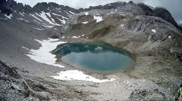 Steine Felsen Berge See Schnee Alpen Österreich Memminger Hütte Zams Gletscher