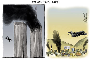 Dessin de Chappattes (paru dans The Boston Globe, septembre 2021, DR)