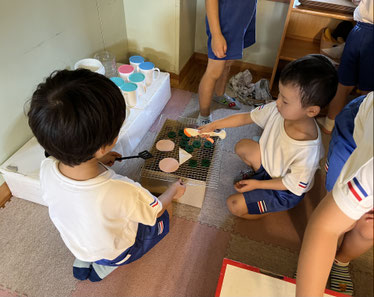 ピーマン焼けましたよ〜!