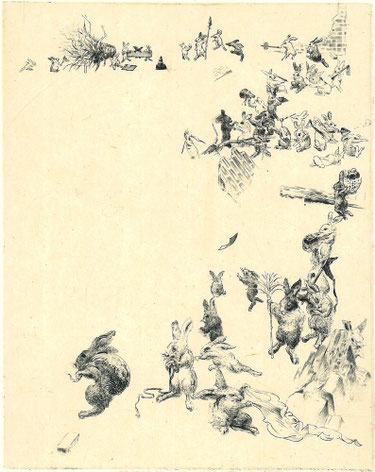 「地図にない島」 （Phantom island） 楮紙に銅版画 ／雁皮刷り  /170×135mm /ed.60/:¥33,000 （税込み）