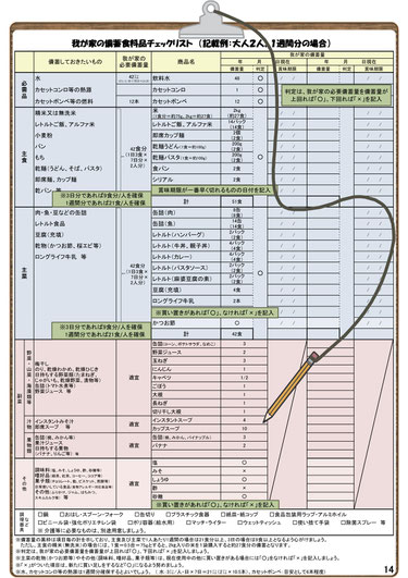 チェックリストの記入例