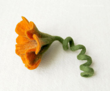 Filzkurs für Anfänger, handgefilzte Kringelblume aus Wolle