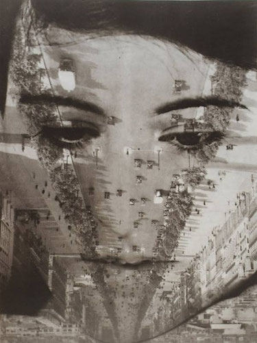 Aenne Biermann (1898-1933). Untitled (photomontage with portrait of Anneliese Schiesser and view of Paris), 1929.