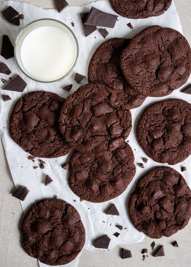 double chocolate cookies, schokolade, kekse
