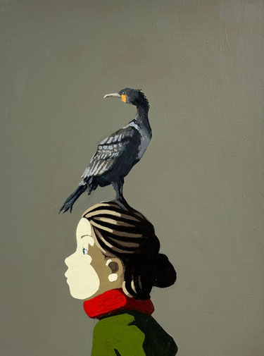 cormorant - Acryl auf Leinwand, 40x30cm, 2024 | verkauft