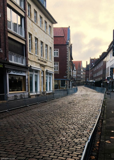 Ruhe vor dem Sturm. Auf den Straßen Münsters.