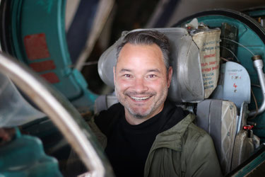 Bürgermeister Daniel Pflügl fühlte sich sichtlich wohl in unserer MIG 21.