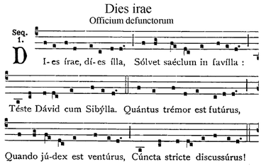 partition dies irae notes portées musique