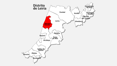 Localização do concelho de Marinha Grande no distrito de Leiria
