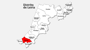 Localização do concelho de Óbidos no distrito de Leiria