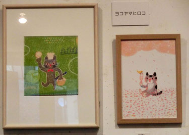 【激安大特価！】 絵画 。原画【庭の花が咲いて、かわいい猫がビールを持っている 