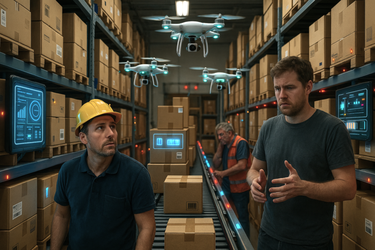 Digitalisierung in der Logistik bei KMU: Zu viel und zu schnell kann zu Ratlosigkeit statt Verbesserung führen (Bild KI-generiert)