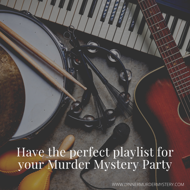 Musical instruments, showing that we provide the perfect music playlists for Dinner Murder Mystery party games.
