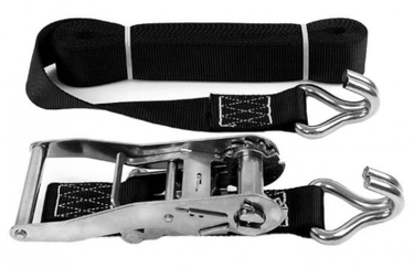 Hook end marine stainless ratchet strap