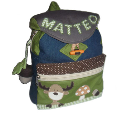 Rucksack mit Waldmotiven - Lotthilde Handmade