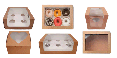 CAJA KRAFT PARA CUP CAKES DONAS E INSERTO GRADO ALIMENTICIO