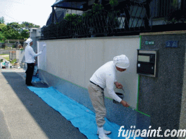 福津市若木台　外塀塗装　塗り替え例