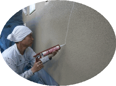 福津市光陽台　Ｎ邸　塗装前　外壁ｺｰｷﾝｸﾞ作業