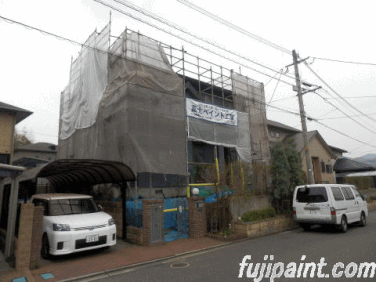 岡垣町公園通り　塗装、塗り替え工事例