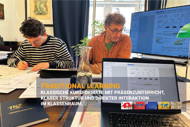 Klassischer Hochseeschein-Präsenzkurs mit Seekartenarbeit – strukturierte Ausbildung im Klassenraum mit direkter Interaktion.