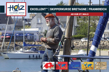 Segeljacht am Strand der Bretagne – EXCELLENT™ Skippertraining des HOZ HOCHSEEZENTRUM™ zu Navigation, Gezeitenkunde und Sicherheit für fortgeschrittene Skipper.