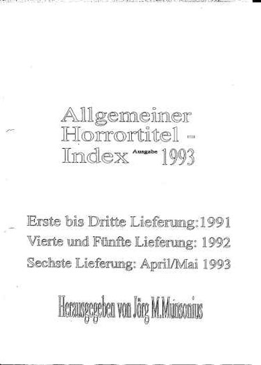 Allgemeiner Horrortitel-Index Seite 1