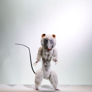 Marionette Ratte, weiß