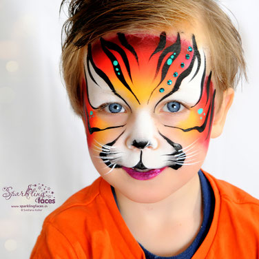 Kinderschminken Tiger Sparkling Faces Kinderschminken Farbenverkauf Kurse