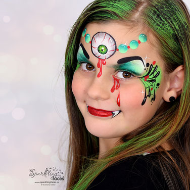Kinderschminken Hexe Halloween Sparkling Faces