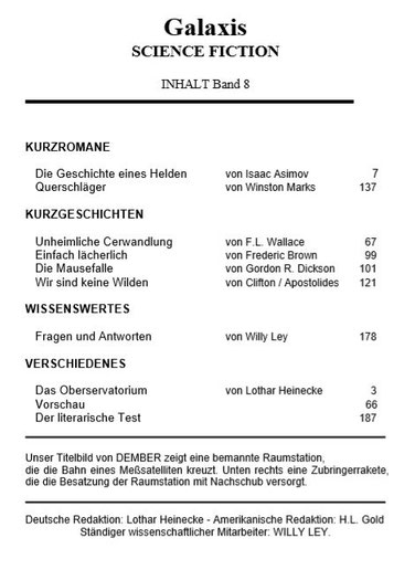 Inhaltsangaben Band 8