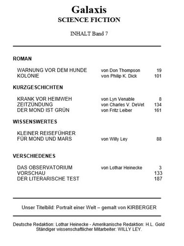 Inhaltsangaben Band 7