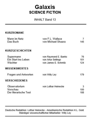 Inhaltsangaben Band 13