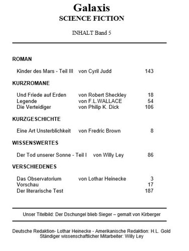 Inhaltsangaben Band 5