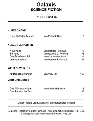 Inhaltsangaben Band 15
