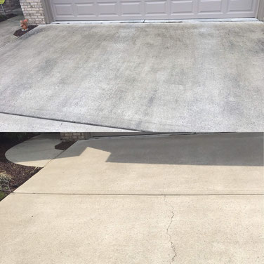 Driveway high pressure hot water cleaning.