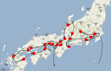 Geplante Reiseroute