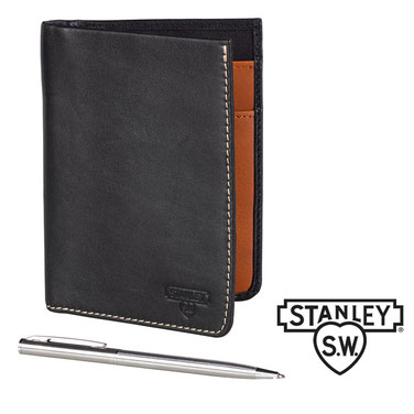 Leather Travel Wallet with pen, stanley