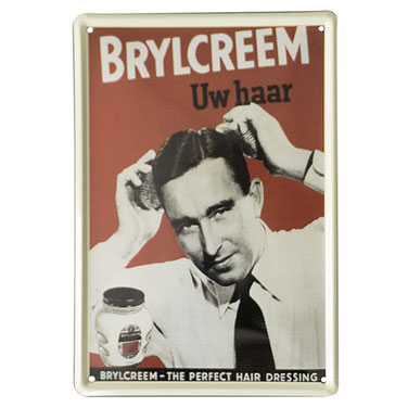 Brylcreem emaille bordje, sign, barbier