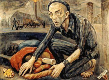 David Olère, Il cibo dei morti per i vivi (autoritratto), 1943-45, 102x76 cm