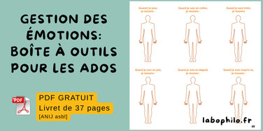 La gestion des émotions. Boîte à outils émotions. PDF gratuit. Emotions. Sentiments. CPS CNV. Psychologie. Compétences psychosociales. Outil gratuit PDF. Activités émotions gratuites.