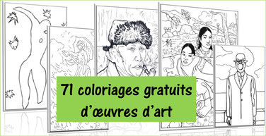71 coloriages d'OEUVRES CELEBRES