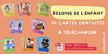 Cartes des besoins gratuites PDF. Léa Brügger. Besoins de l'enfant et de l'adolescent. Jeu de cartes gratuit. CPS CNV. Psychologie. Compétences psychosociales. Outil gratuit.