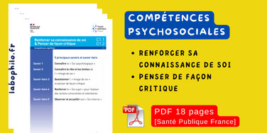 Compétences psychosociales. Renforcer sa connaissance de soi et penser de façon critique. CPS. Référentiel opérationnel à destination des professionnels experts et formateurs CPS. Fiches d'activités CPS. Béatrice Lamboy.